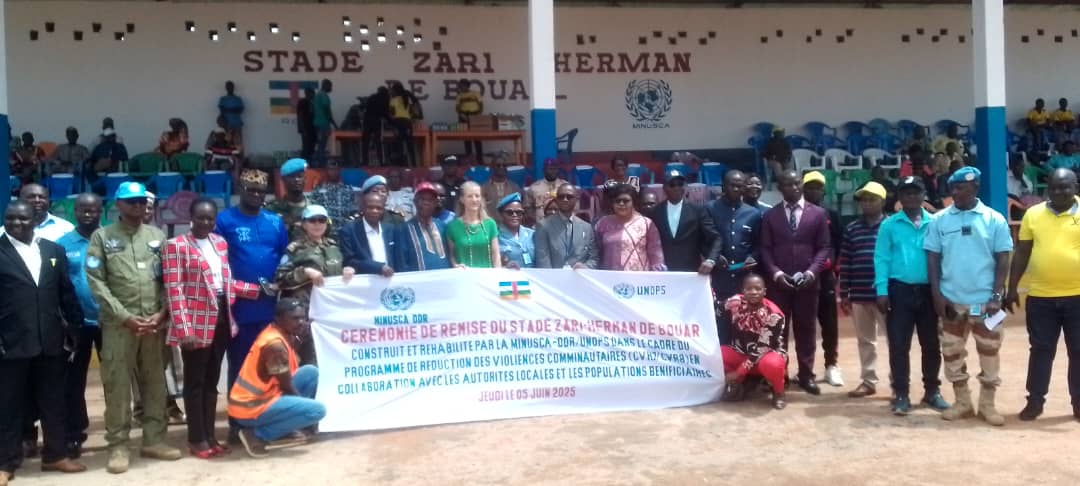 Centrafrique : la MINUSCA remet en état le stade Zarie Herman de Bouar